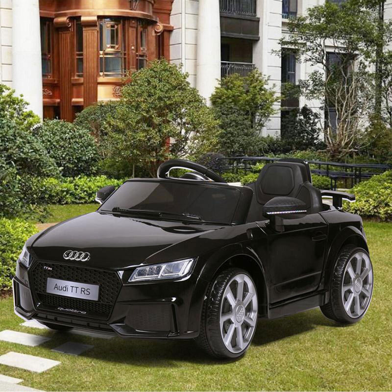 TOBBI 12V Audi TT RS Electric Ride On Car for Kids in Sleek Black Design