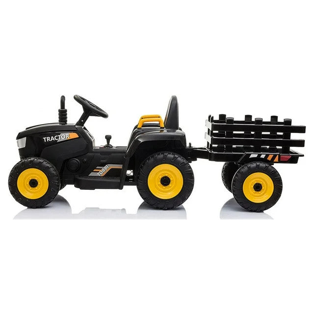 12V Battery-Powered Ride-On Tractor Toy with Trailer and 35W Dual Motor