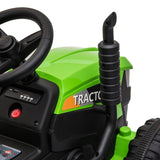 TOBBI 12V Battery-Powered Tractor Ride-On with Trailer for Kids - Electric Vehicle Fun!