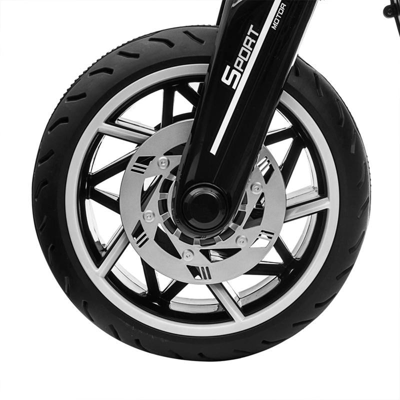 TOBBI 12V Electric 3-Wheeled Ride On Motorcycle for Kids 3 and Up - Black