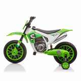 TOBBI 12V Electric Dirt Bike for Kids with Training Wheels - Realistic Motorbike Experience