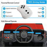 TOBBI 12V Electric Farm Truck Ride On with Trailer - Red