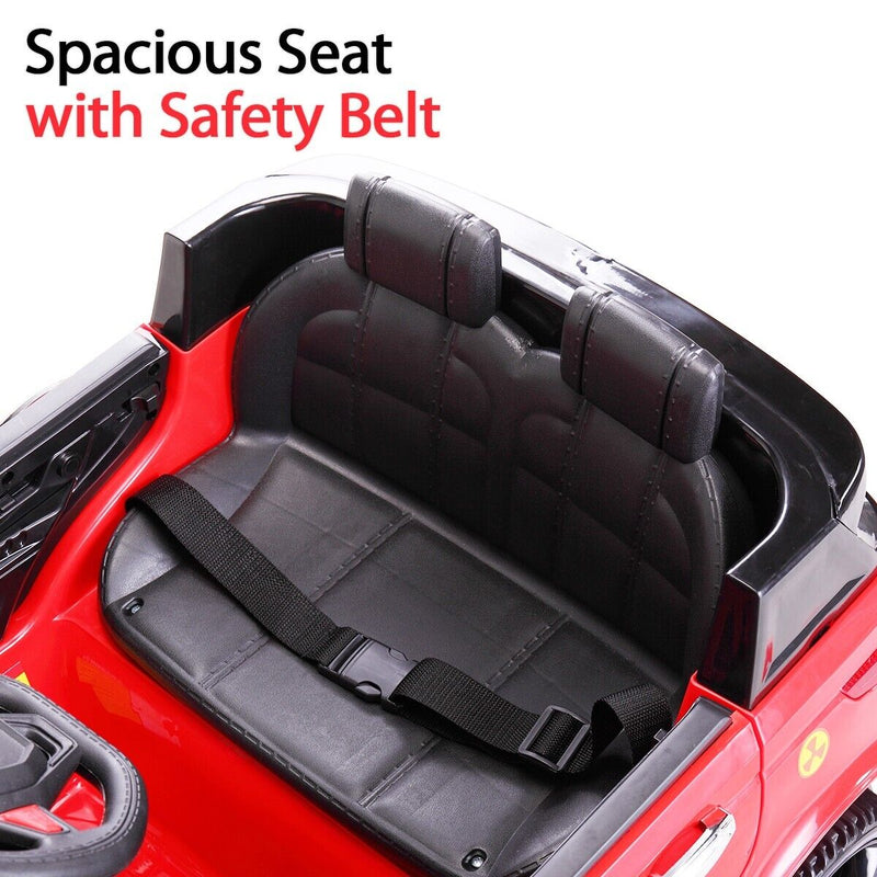 TOBBI 12V Electric Fire Truck Kids Ride-On Police Car with Megaphone, Remote Control, and Lights