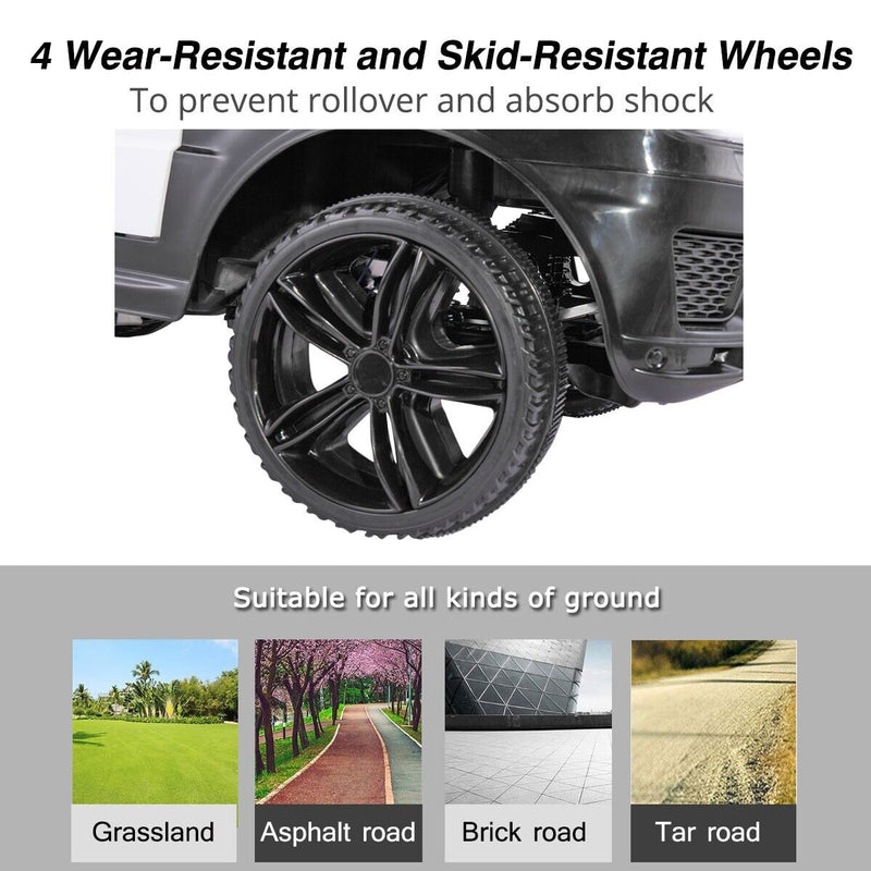 TOBBI 12V Electric Kids Police Car with Remote Control and Real Megaphone