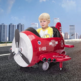 12V Electric Kids Ride-On Airplane Car with Joystick Control for Ages 3-6