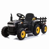 TOBBI 12V Electric Kids Ride On Tractor with Trailer and Lights