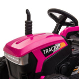TOBBI 12V Electric Kids Tractor with Trailer and Dual Motors