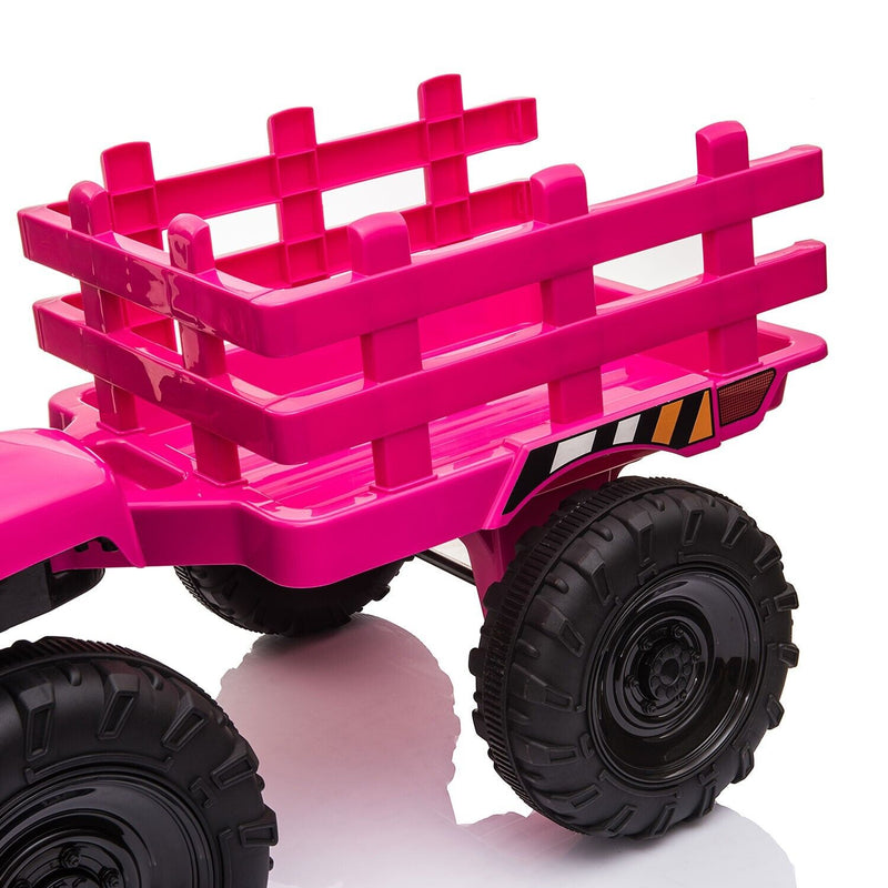 TOBBI 12V Electric Kids Tractor with Trailer - Battery Powered Ride-On Toy for Children