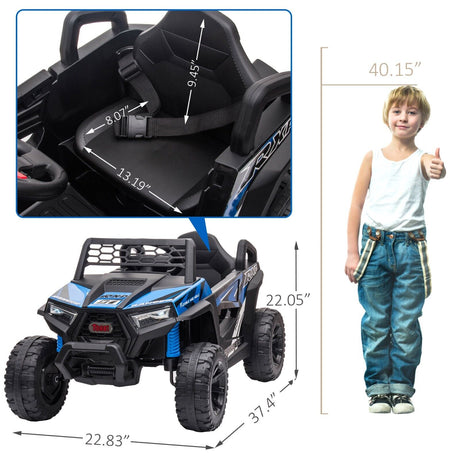 TOBBI 12V Electric Off-Road UTV Truck for Kids with Headlights, Music, and Horn