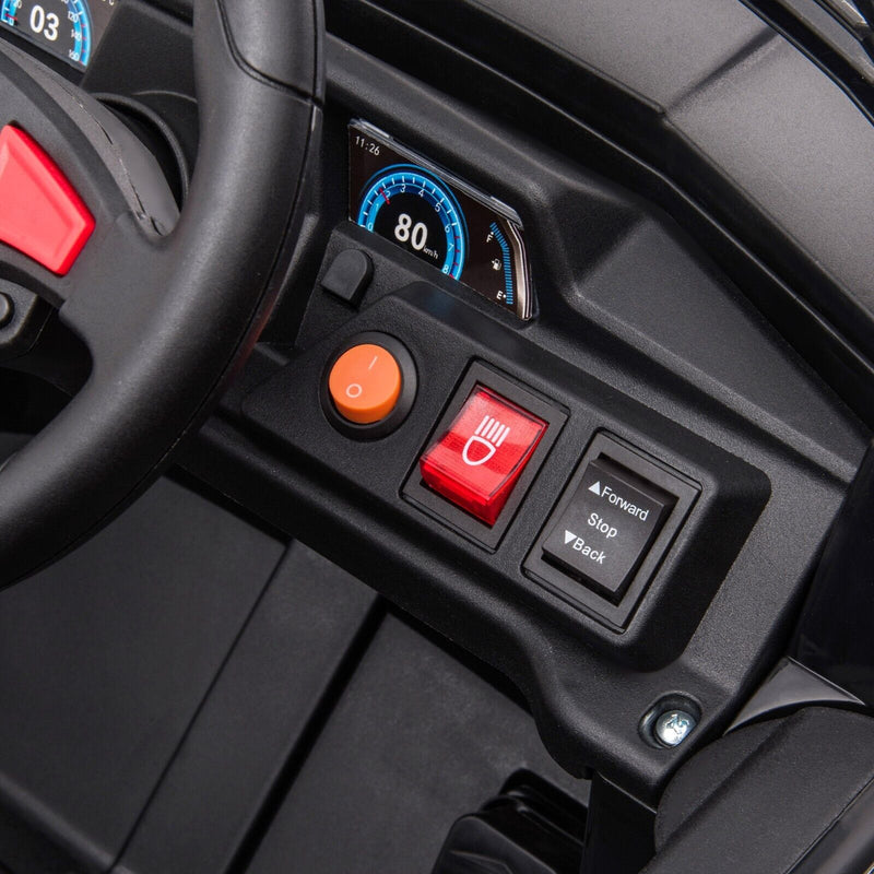 TOBBI 12V Electric Off-Road UTV Truck for Kids with Headlights, Music, and Horn