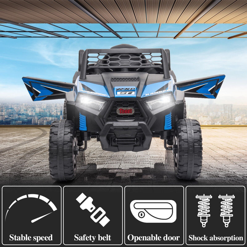 TOBBI 12V Electric Off-Road UTV Truck for Kids with Headlights, Music, and Horn