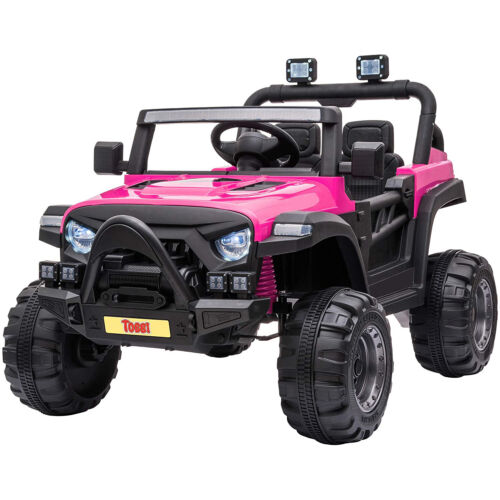 TOBBI 12V Electric Remote Control Kids Ride On Truck in Rose Red