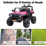 TOBBI 12V Electric Remote Control Kids Ride On Truck in Rose Red