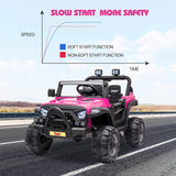 TOBBI 12V Electric Remote Control Kids Ride On Truck in Rose Red