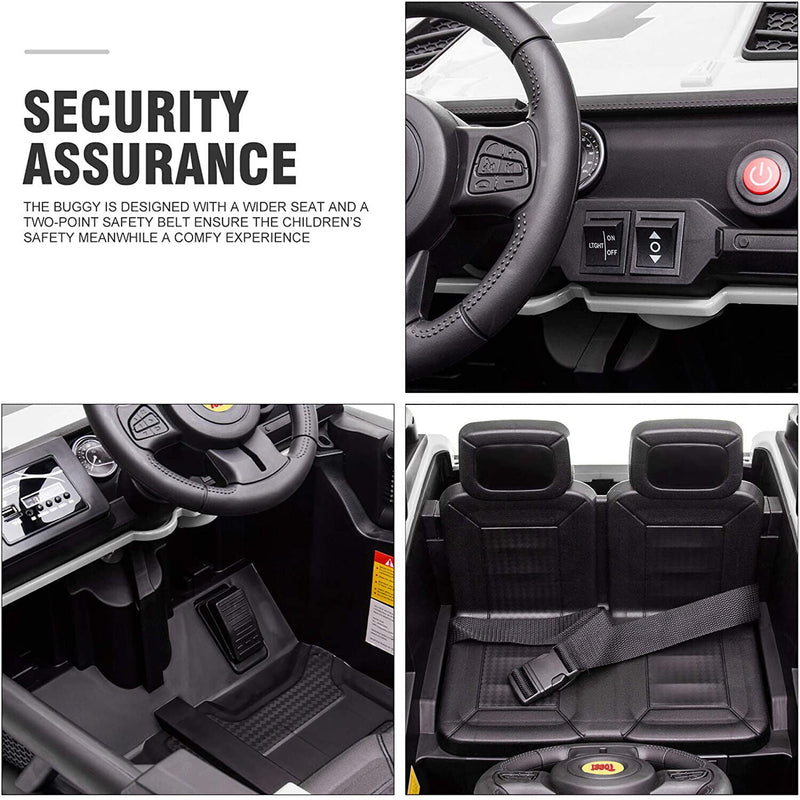 TOBBI 12V Electric Remote Control Kids Ride-On Truck in White