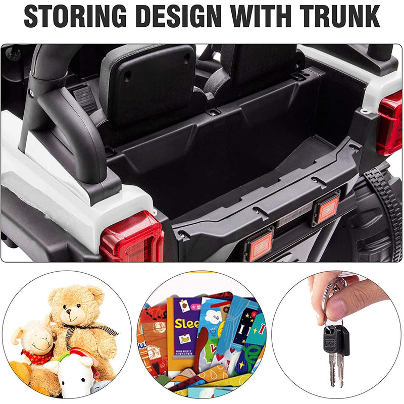 TOBBI 12V Electric Remote Control Kids Ride-On Truck in White