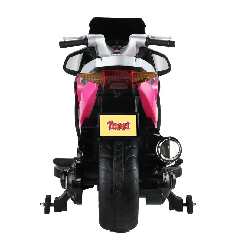TOBBI 12V Electric Ride-On Motorcycle for Kids with Training Wheels