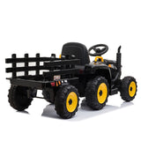 TOBBI 12V Electric Tractor Ride-On Toy with Trailer for Kids - Battery Powered Vehicle