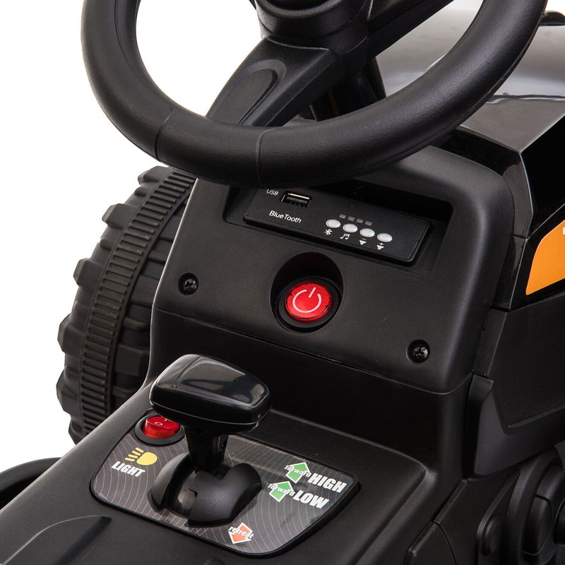 TOBBI 12V Electric Tractor Ride-On Toy with Trailer for Kids - Battery Powered Vehicle