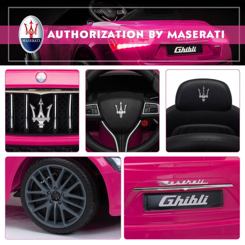 12V Electric Ride-On Car for Kids Licensed Maserati Ghibli with Remote Control