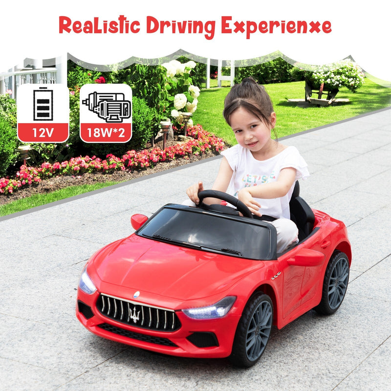 12V Licensed Maserati Ghibli Electric Ride-On Car Toy for Kids Boys and Girls