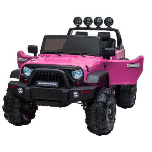 TOBBI 12V Kids Electric 2 Speed Jeep Wrangler Ride On Toy - Pink