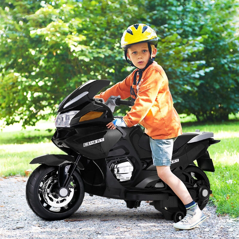TOBBI 12V Kids Electric Dirt Bike with Training Wheels - Motorbike Ride On Toy