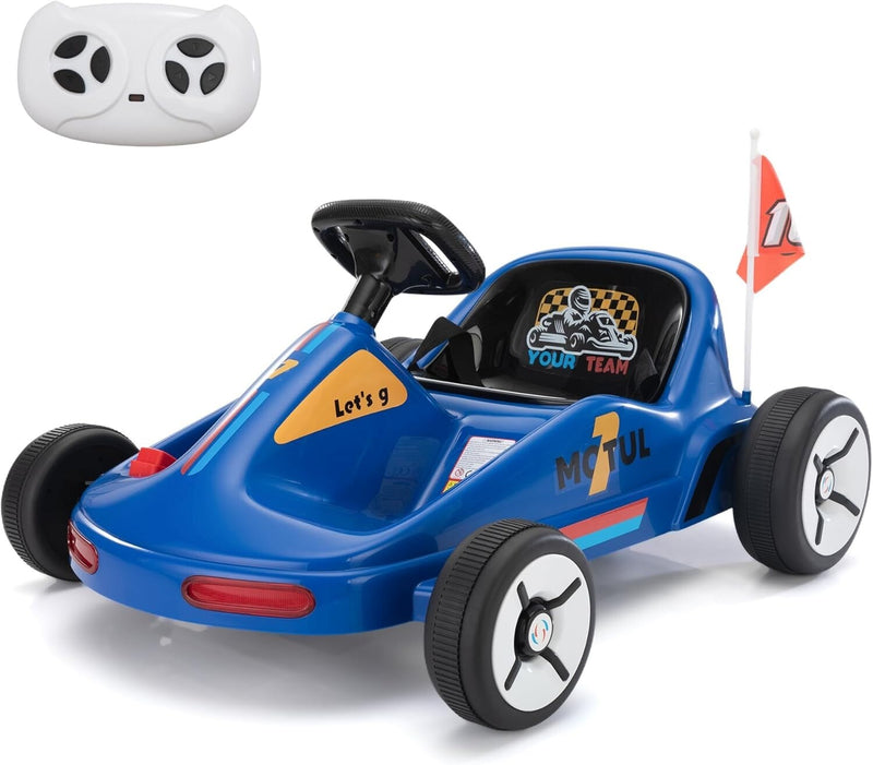 12V Kids Electric Ride-On Go Kart Toy Car with Remote Control for Ages 3-8 Years