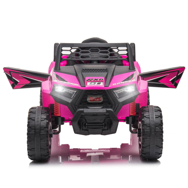 12V Kids Electric 2WD Off-Road UTV Ride-On Truck with Music in Rose Red