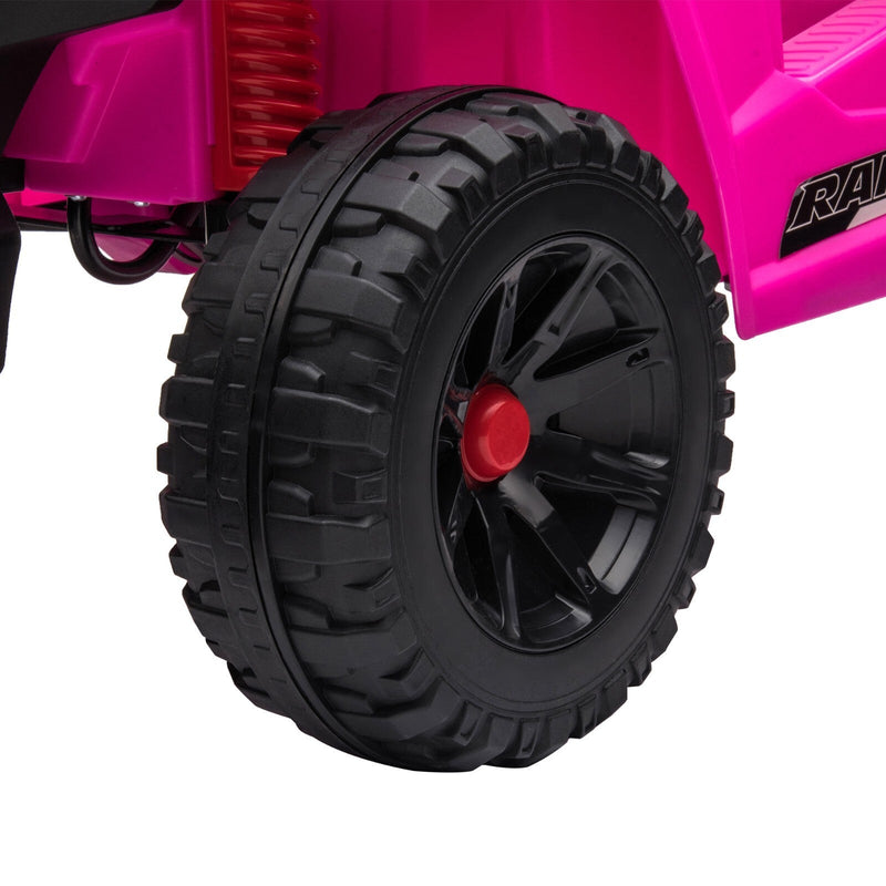 12V Kids Electric 2WD Off-Road UTV Ride-On Truck with Music in Rose Red