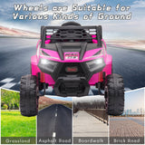12V Kids Electric 2WD Off-Road UTV Ride-On Truck with Music in Rose Red