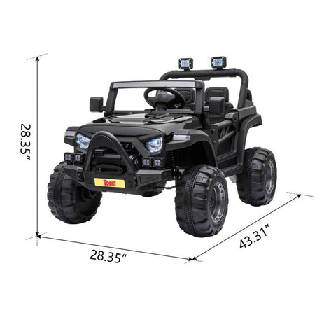 TOBBI 12V Kids Electric Ride On SUV Truck Car with 3 Speeds, Black