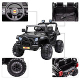 TOBBI 12V Kids Electric Ride On SUV Truck Car with 3 Speeds, Black