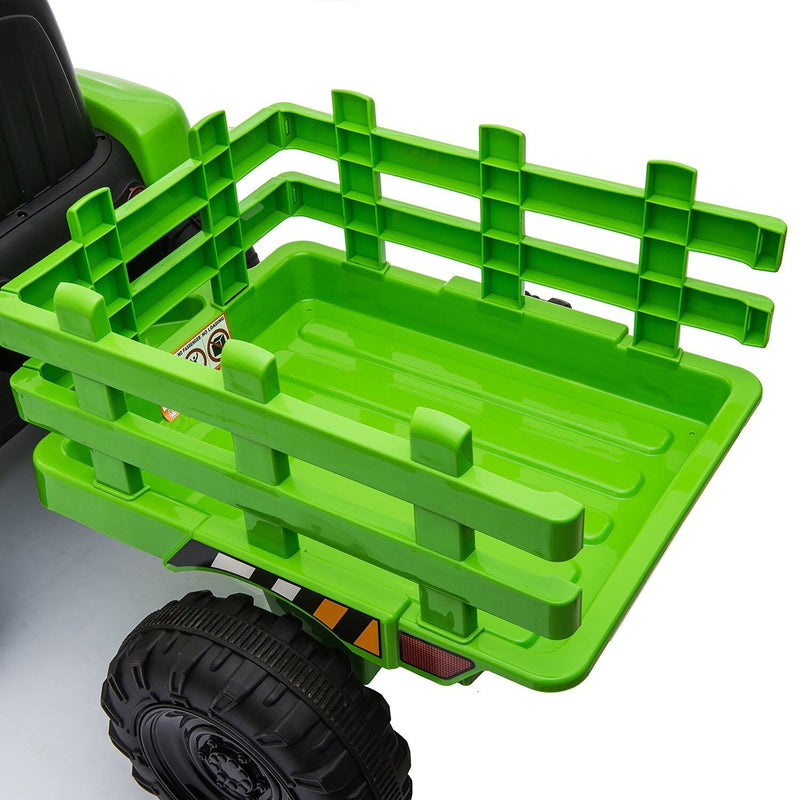 12V Battery-Powered Kids Electric Ride-On Tractor with Trailer Vehicle