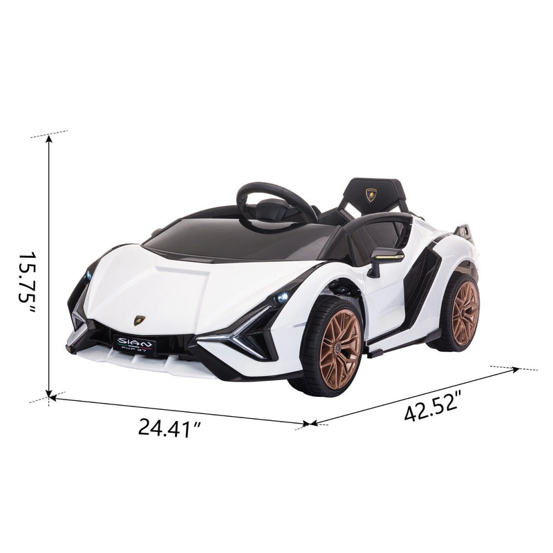 TOBBI 12V Kids Lamborghini Sian Ride-On Car with DIY Sticker Kit - Officially Licensed Electric Toy