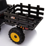 12V Electric Ride-On Kids Tractor with Battery Powered Toy Car and Trailer