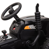 12V Electric Ride-On Kids Tractor with Battery Powered Toy Car and Trailer