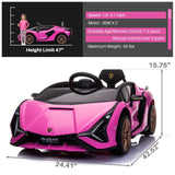 12V Kids Electric Ride-On Lamborghini Sian Car with Remote Control