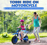 12V Kids Electric Ride-On Motorcycle with Training Wheels and 2 Speeds