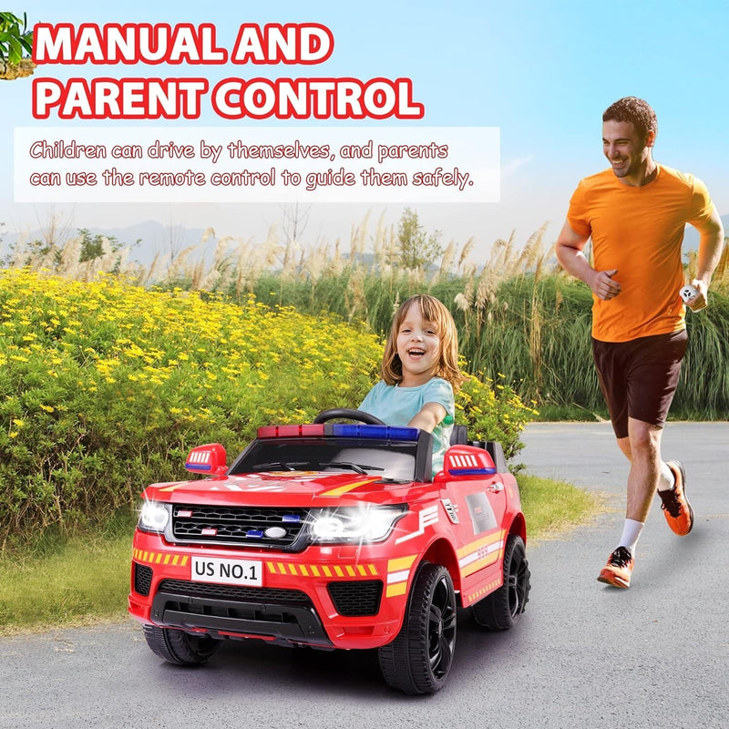 12V Kids Electric Police Ride-On Car with Remote Control and Siren