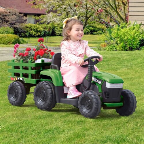 TOBBI 12V Kids Ride-On Tractor with Detachable Trailer - Electric Vehicle for Endless Fun!