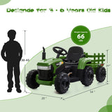 TOBBI 12V Kids Ride-On Tractor with Detachable Trailer - Electric Vehicle for Young Farmers