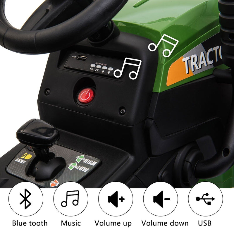 TOBBI 12V Kids Ride-On Tractor with Detachable Trailer - Electric Vehicle for Endless Fun!