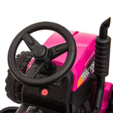 TOBBI 12V Electric Tractor for Kids with Trailer and Dual Motors - Perfect Gift for Young Drivers