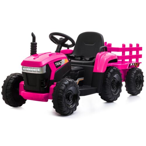 TOBBI 12V Kids Ride-On Tractor with Trailer and Dual Motors - Perfect Gift for Young Drivers