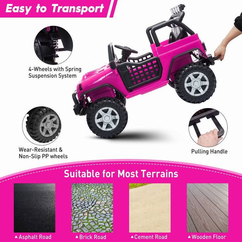 TOBBI 12V Electric Ride-On Truck with Remote Control for Kids