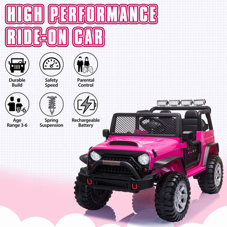TOBBI 12V Electric Ride-On Truck with Remote Control for Kids