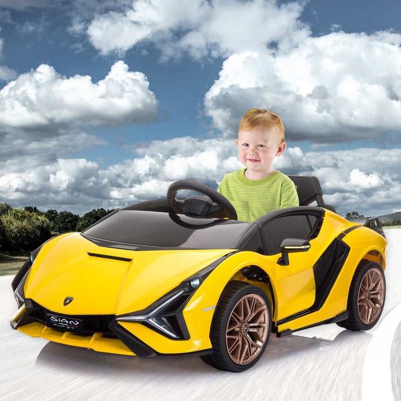 TOBBI 12V Lamborghini SIAN Electric Ride-On Car for Kids with 2.4G Remote Control