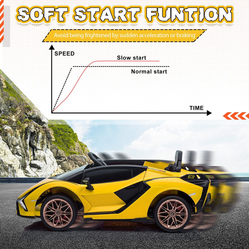 TOBBI 12V Lamborghini SIAN Electric Ride-On Car with Remote Control for Kids