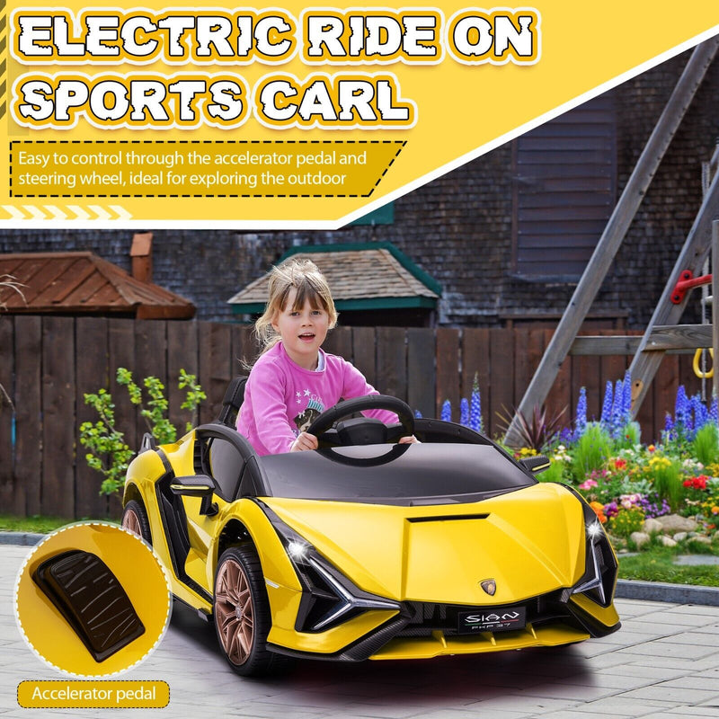 TOBBI 12V Lamborghini SIAN Electric Ride-On Car with Remote Control for Kids
